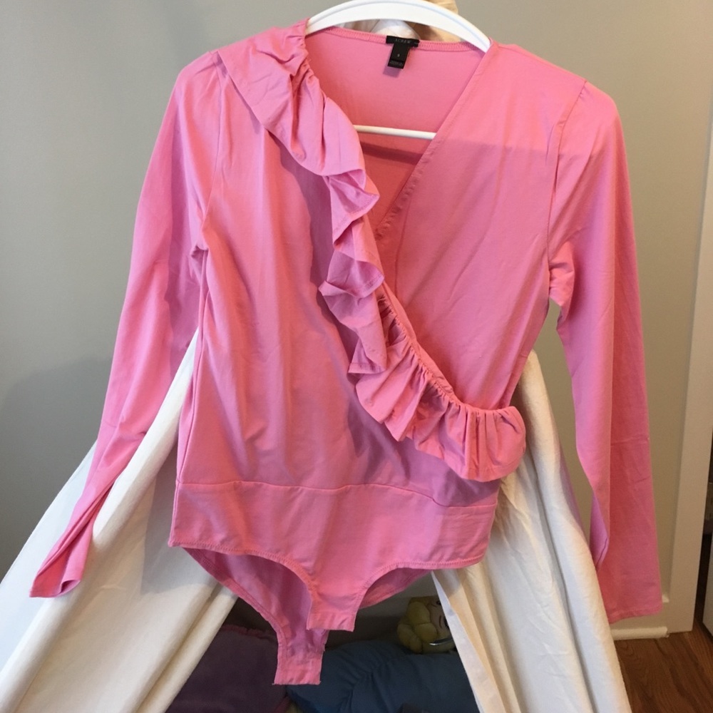 NWOT Jcrew pink ruffle top